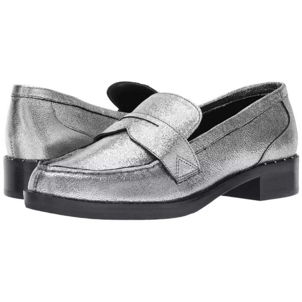 Marc Fisher Silver Loafers